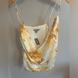 Express golden floral tank top fancy strappy and pretty size small